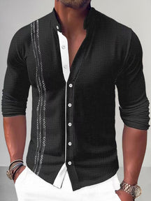 Premium Cotton Linen Shirt Shirts coofandy Black M 