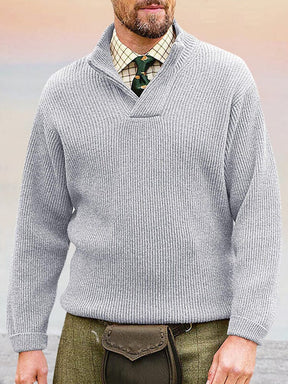 Versatile Solid Color Sweater Sweater coofandy Grey M 