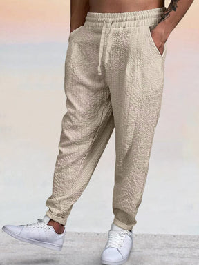 Casual Stretch Texture Pants Pants coofandy Khaki M 