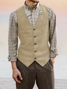 Classic Tweed Suit Vest Vest coofandy 