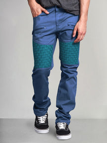 Stylish Splicing Cargo Pants Pants coofandy Blue S 