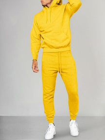 Casual Athleisure Hoodie Set Sports Set coofandy Yellow S 