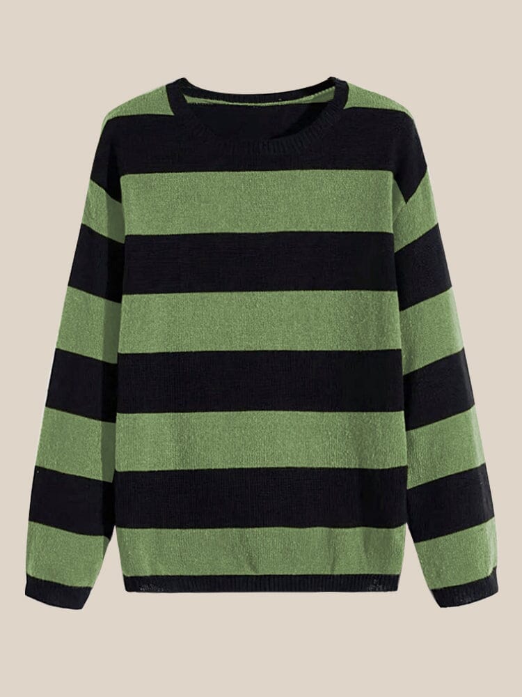 Casual Stripe Pullover Sweater Sweater coofandy 
