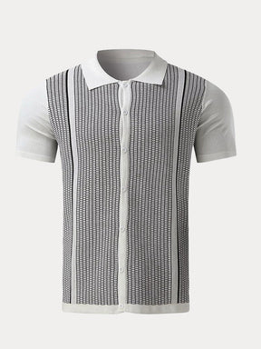 Color Contrast Striped Knit Shirt