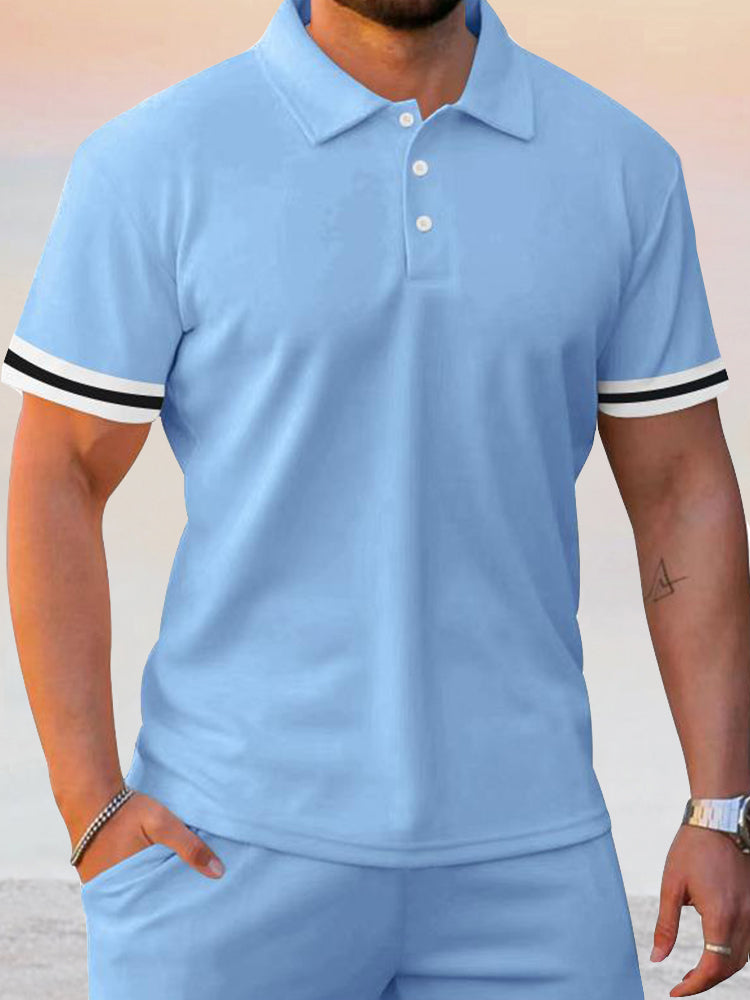Athleisure Stretch Polo Shirt Sets