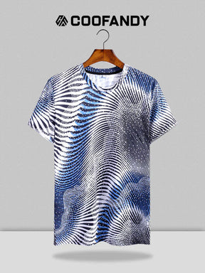 Coofandy Textured Pattern T-Shirt coofandy Blue S 