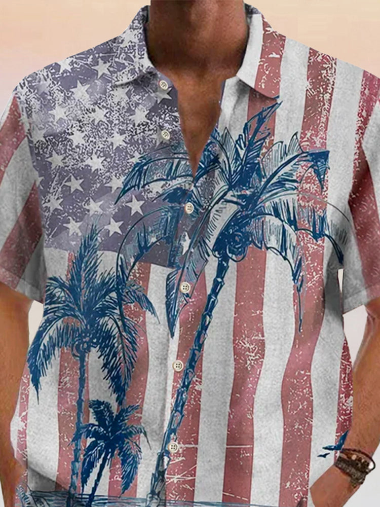 Coofandy Hawaiian Graphic Cotton Linen Shirt
