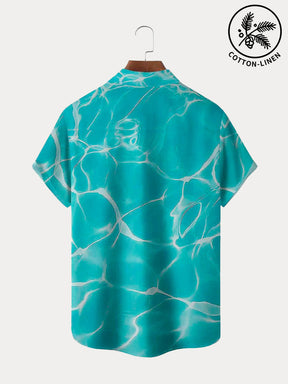 Coofandy Hawaiian Wavy Texture Cotton Linen Shirt