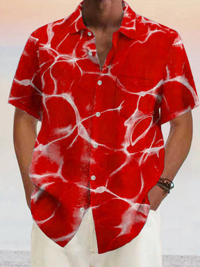 Coofandy Hawaiian Wavy Texture Cotton Linen Shirt