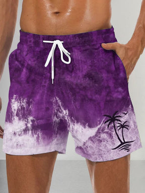 Casual Hawaiian Style Beach Shorts Shorts coofandystore Purple S 