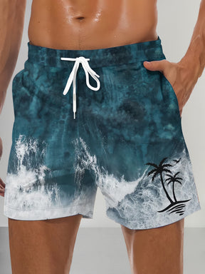 Casual Hawaiian Style Beach Shorts Shorts coofandystore Navy Blue S 