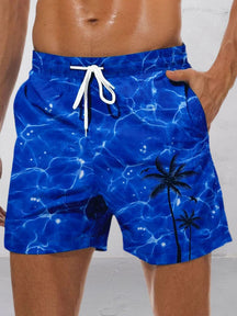 Hawaiian Coconut Printed Beach Shorts Shorts coofandystore Blue S 