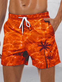 Hawaiian Coconut Printed Beach Shorts Shorts coofandystore Red S 