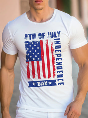 Flag Pattern Independence Day T-Shirt
