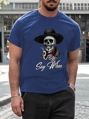 Stylish Soft Skeleton Graphic T-shirt T-shirt coofandy 