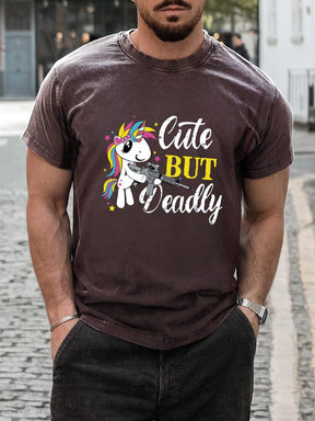 Casual Seahorse Printed T-shirt T-shirt coofandy Brown S 