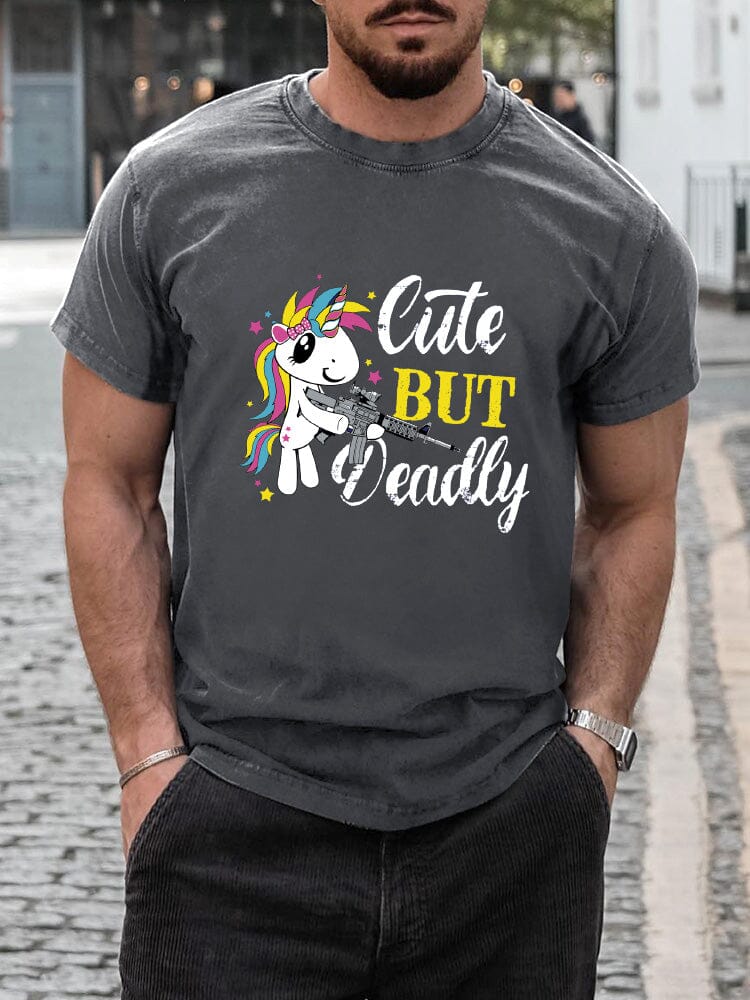 Casual Seahorse Printed T-shirt T-shirt coofandy Dark Grey S 