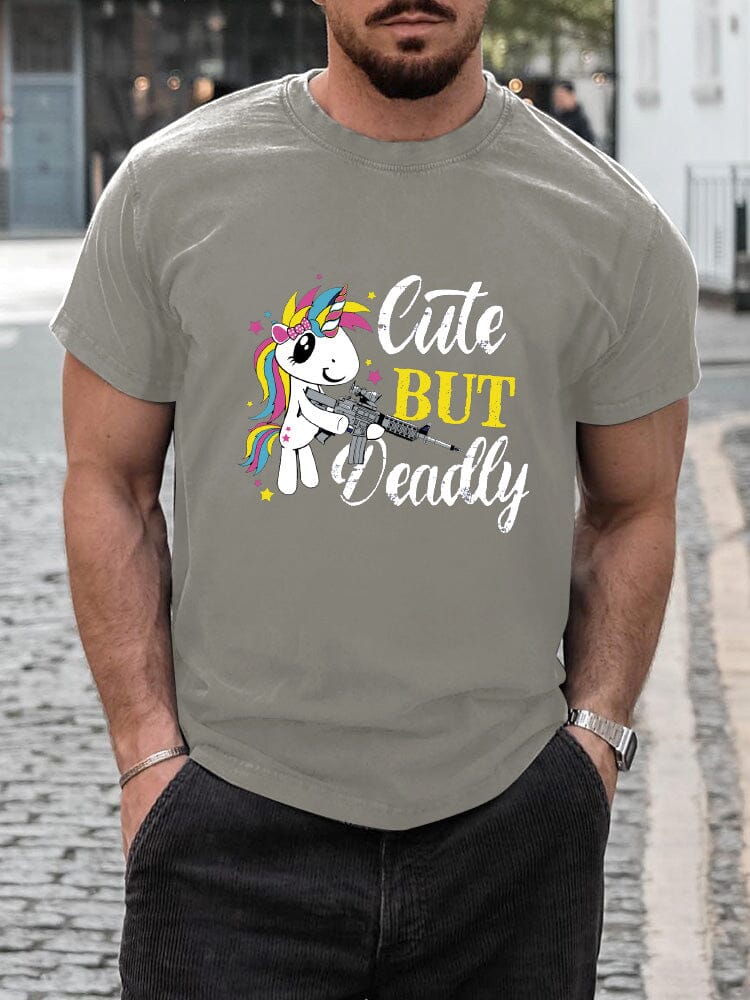 Casual Seahorse Printed T-shirt T-shirt coofandy Light Grey S 
