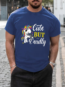 Casual Seahorse Printed T-shirt T-shirt coofandy Sky Blue S 