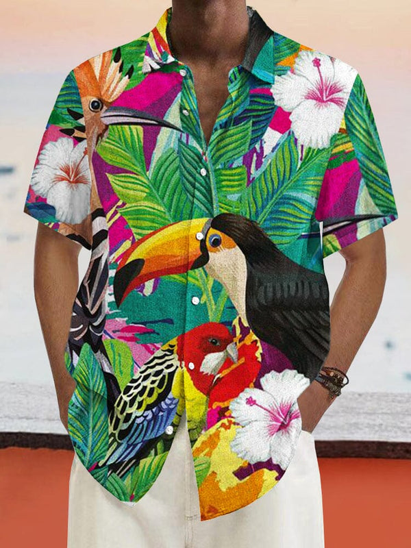 Hawaiian Cotton Linen Floral Shirt