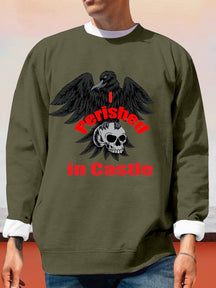 Stylish Eagle Skull Print Sweatshirt Sweatshirts coofandy Army Green S 