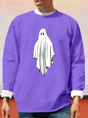 Unique Ghost Printed Sweatshirt Sweatshirts coofandy Purple S 
