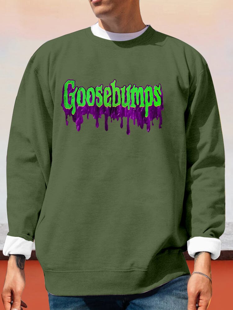 Creative Word Printed Sweatshirt Hoodies coofandy Green S 