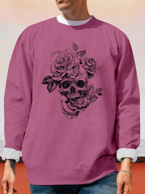 Casual Skulls Graphic Sweatshirt Hoodies coofandy Purple S 