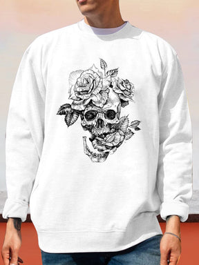 Casual Skulls Graphic Sweatshirt Hoodies coofandy White S 