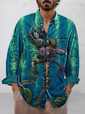 Creative Graphic Cotton Linen Shirt Shirts coofandy PAT3 S 