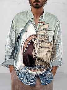 Creative Graphic Cotton Linen Shirt Shirts coofandy PAT6 S 