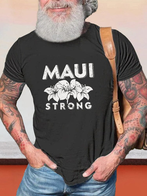 Casual Maui Printed T-shirt T-shirt coofandy Black S 