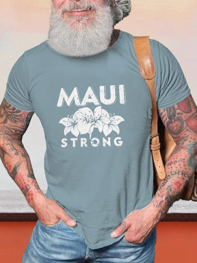 Casual Maui Printed T-shirt T-shirt coofandy Grey Blue S 
