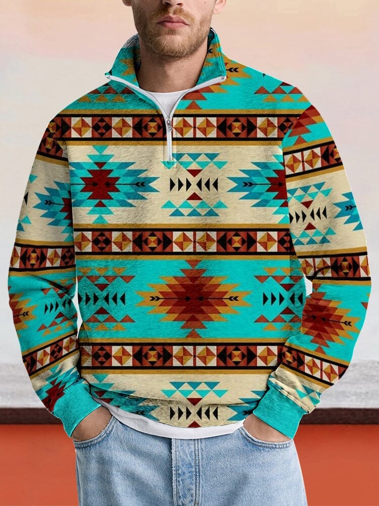 Casual Printed Zipper Sweatshirt Hoodies coofandy PAT4 S 