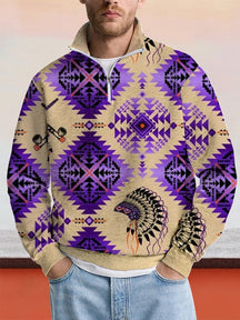Casual Printed Zipper Sweatshirt Hoodies coofandy PAT7 S 