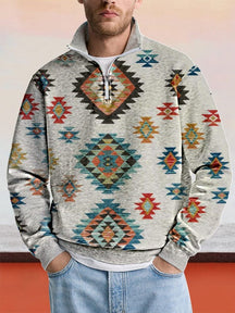 Casual Printed Zipper Sweatshirt Hoodies coofandy PAT8 S 