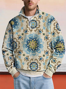 Casual Printed Zipper Sweatshirt Hoodies coofandy PAT9 S 