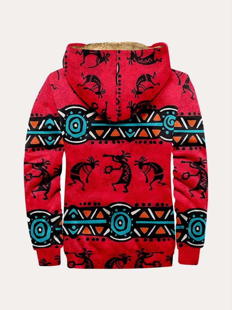 Abstract Graphic Hooded Jacket Jackets coofandy 