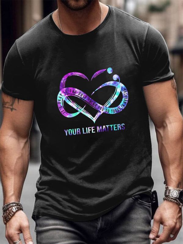 Your Life Matters Suicide Prevention T-Shirt T-Shirt coofandy Black S 