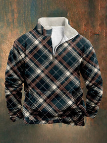 Vintage Comfy Plaid Sweatshirt Hoodies coofandy PAT6 S 