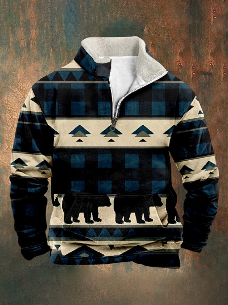 Western Vintage Print Pullover Sweatshirt Hoodies coofandy PAT3 S 