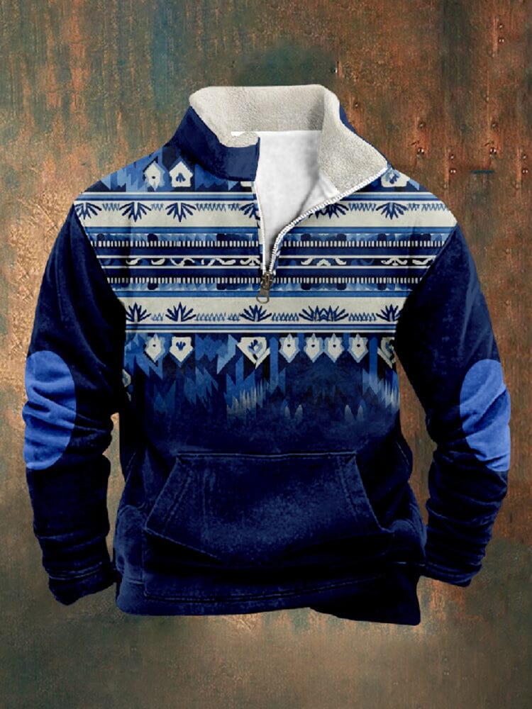 Western Vintage Print Pullover Sweatshirt Hoodies coofandy PAT5 S 